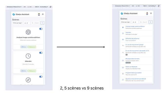 2, 5 scènes vs 9 scènes