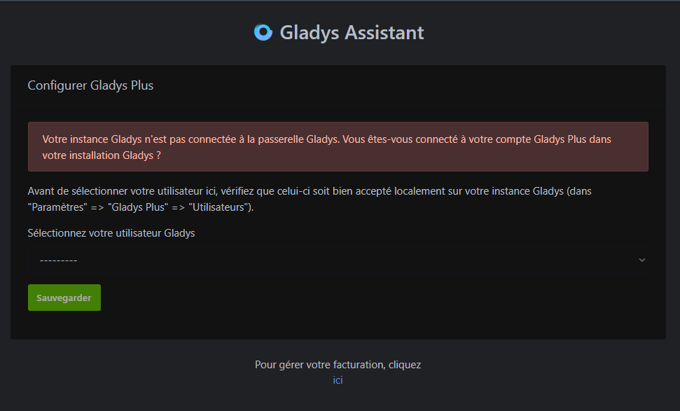 Gladys Plus configuration